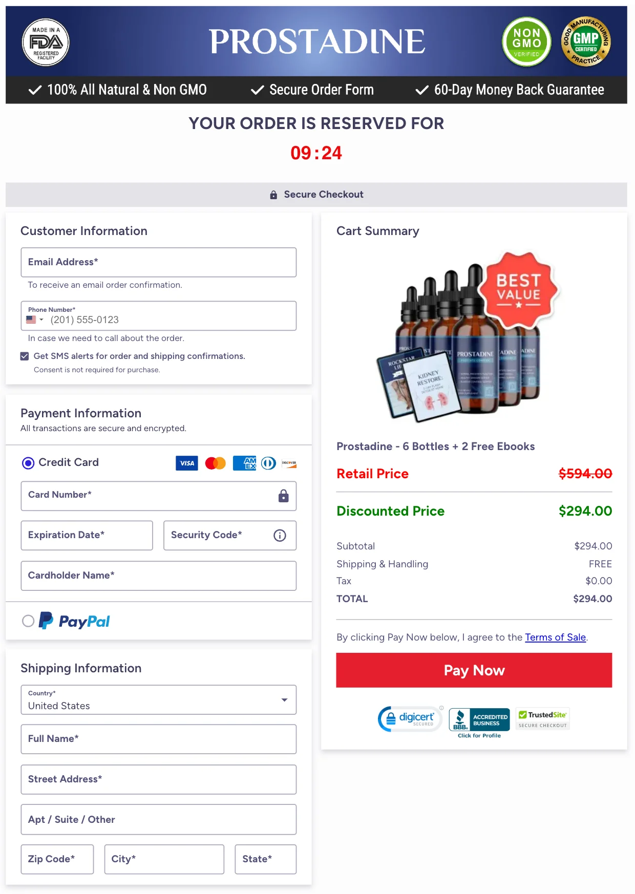 Prostadine order_page